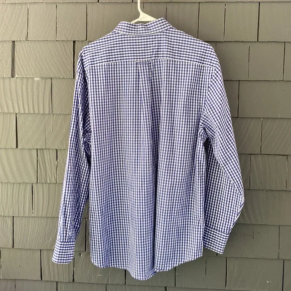 IZOD | classic blue checked men’s shirt - Picture 4 of 5